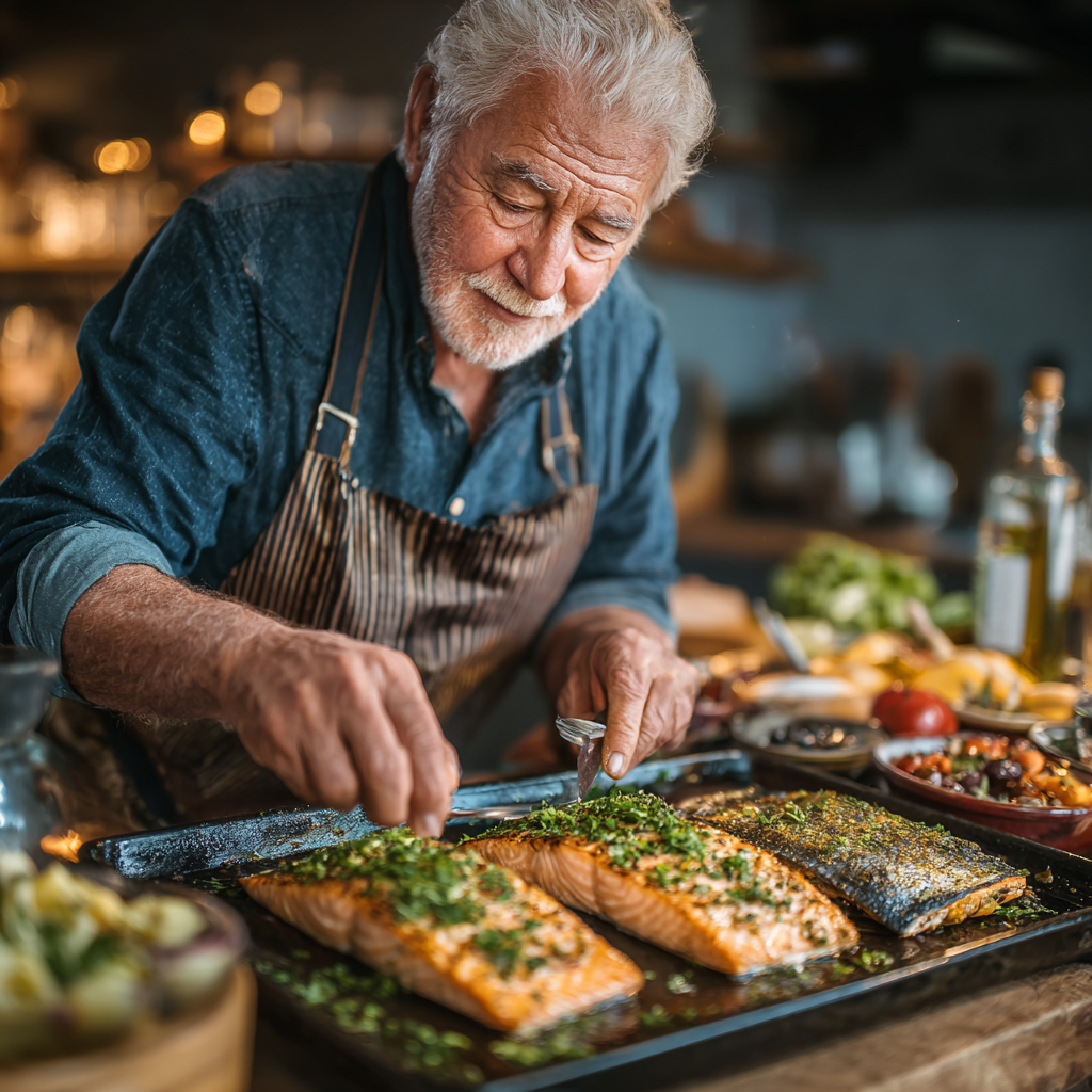 Старша жінка в саду з кошиком свіжих овочів